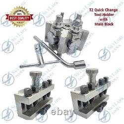 T2 Quick Change Tool Post Dixon Type Lathe 26mm Set-2PC Holders with Main Block