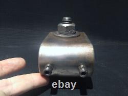 Vintage Large Heavy Metal Lathe Machinist Tool Post 1 Boring Bar Holder Block